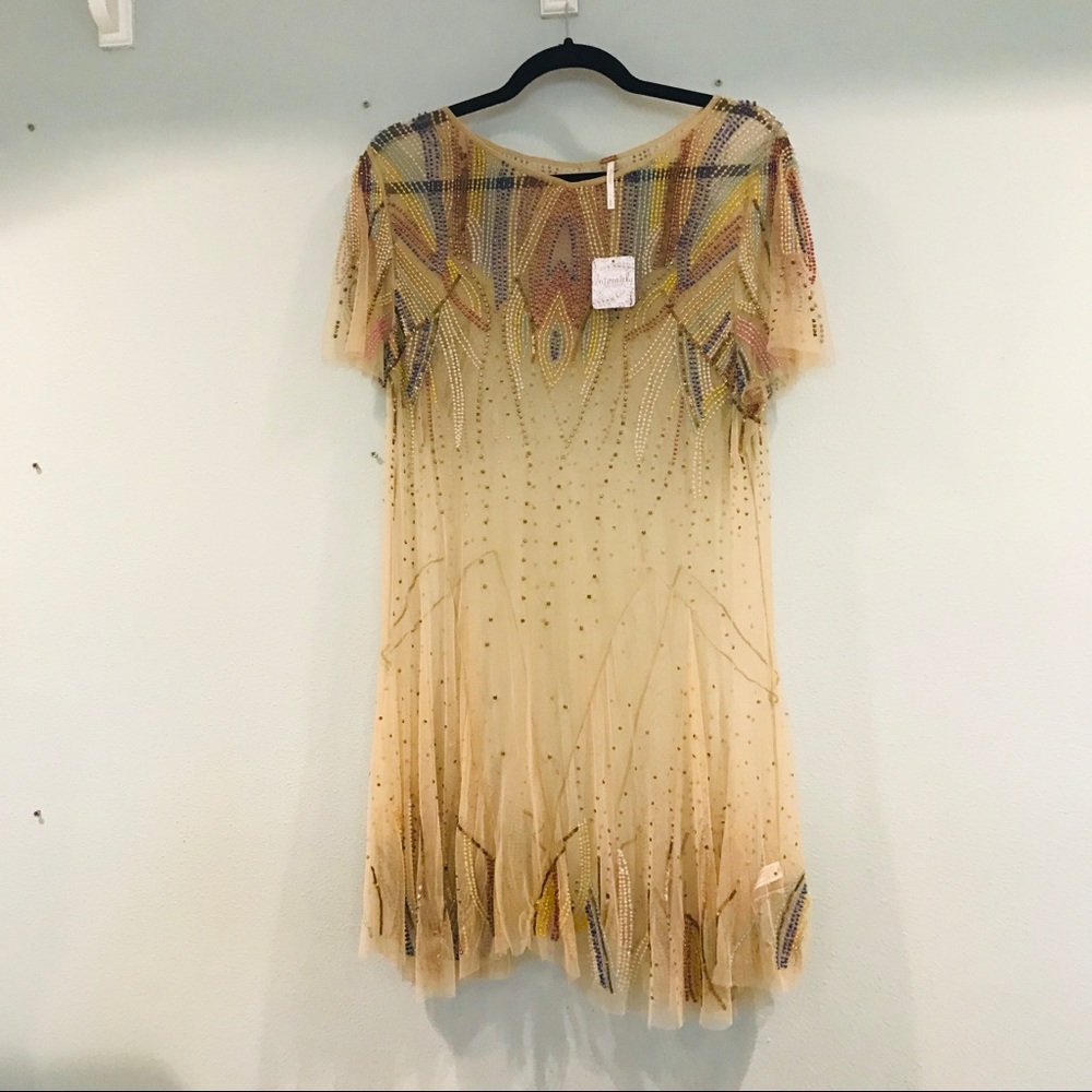 Free People embellished beaded dress NWT